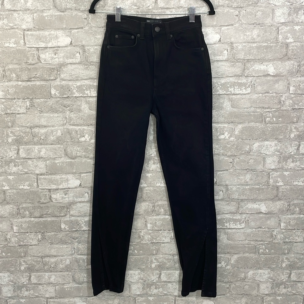 ASOS Black High Rise Split Hem Jeans